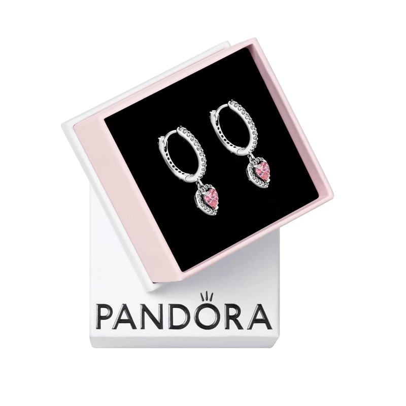 Pandora Funkelndes Strahlenkranz-Herz Ohrringe 291445C01 Earrings