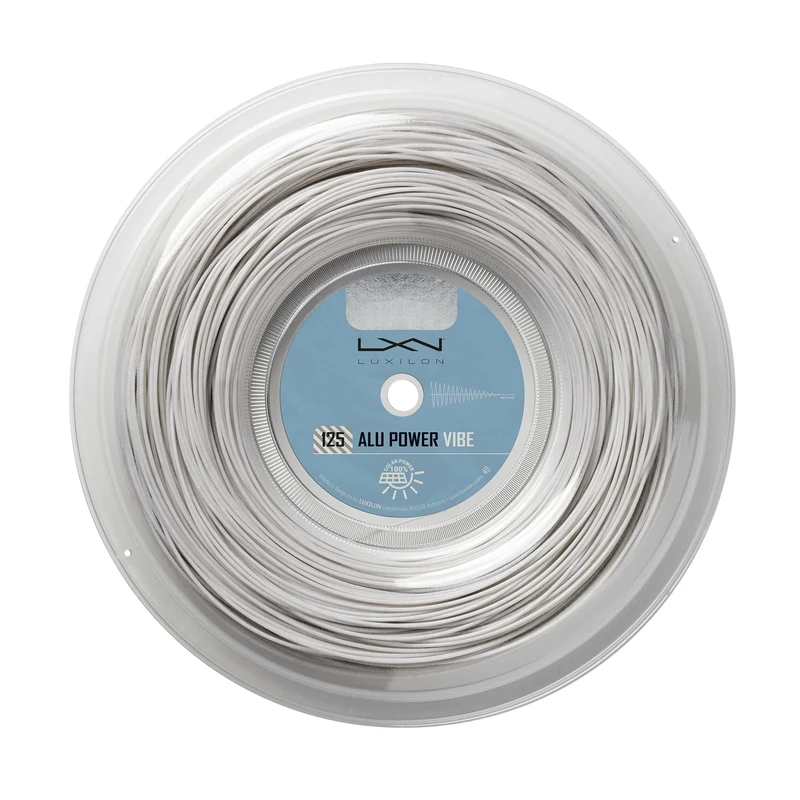 Luxilon ALU Power Vibe Tennis String, Polyester, 17, Diameter: 1.25 mm, White, 200 m, 1 Roll
