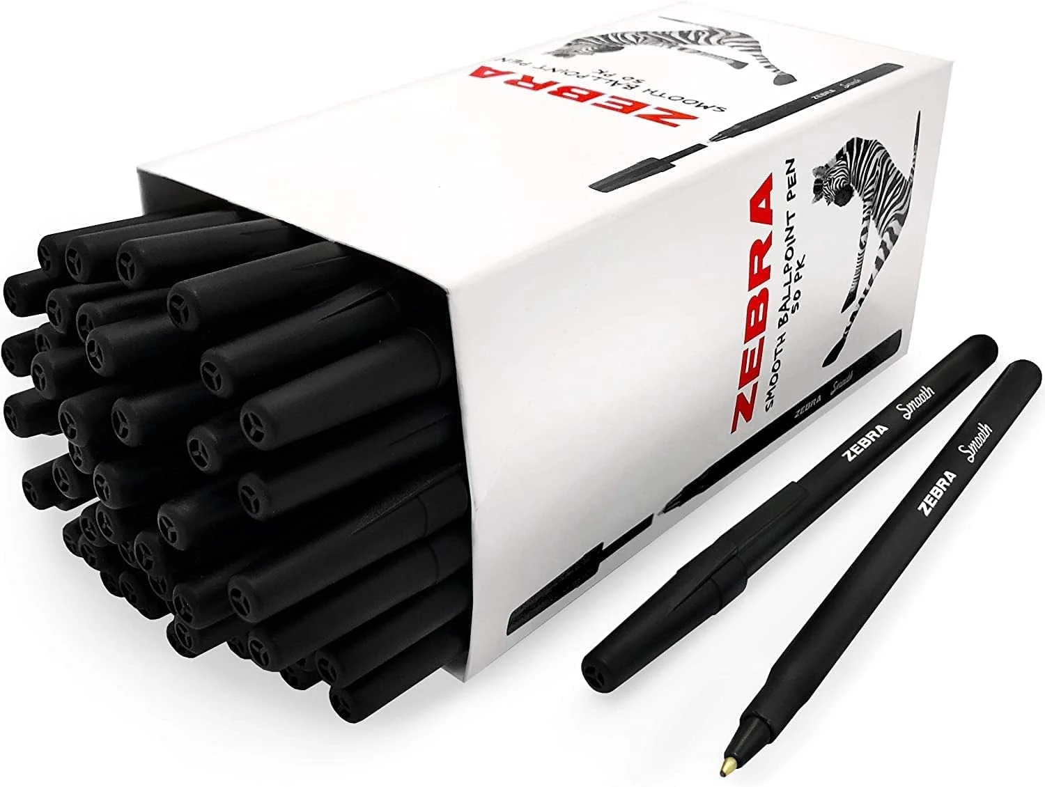 Zebra Smooth Stick Ballpoint Pens - 0.7mm Nib - Black - Pack of 100