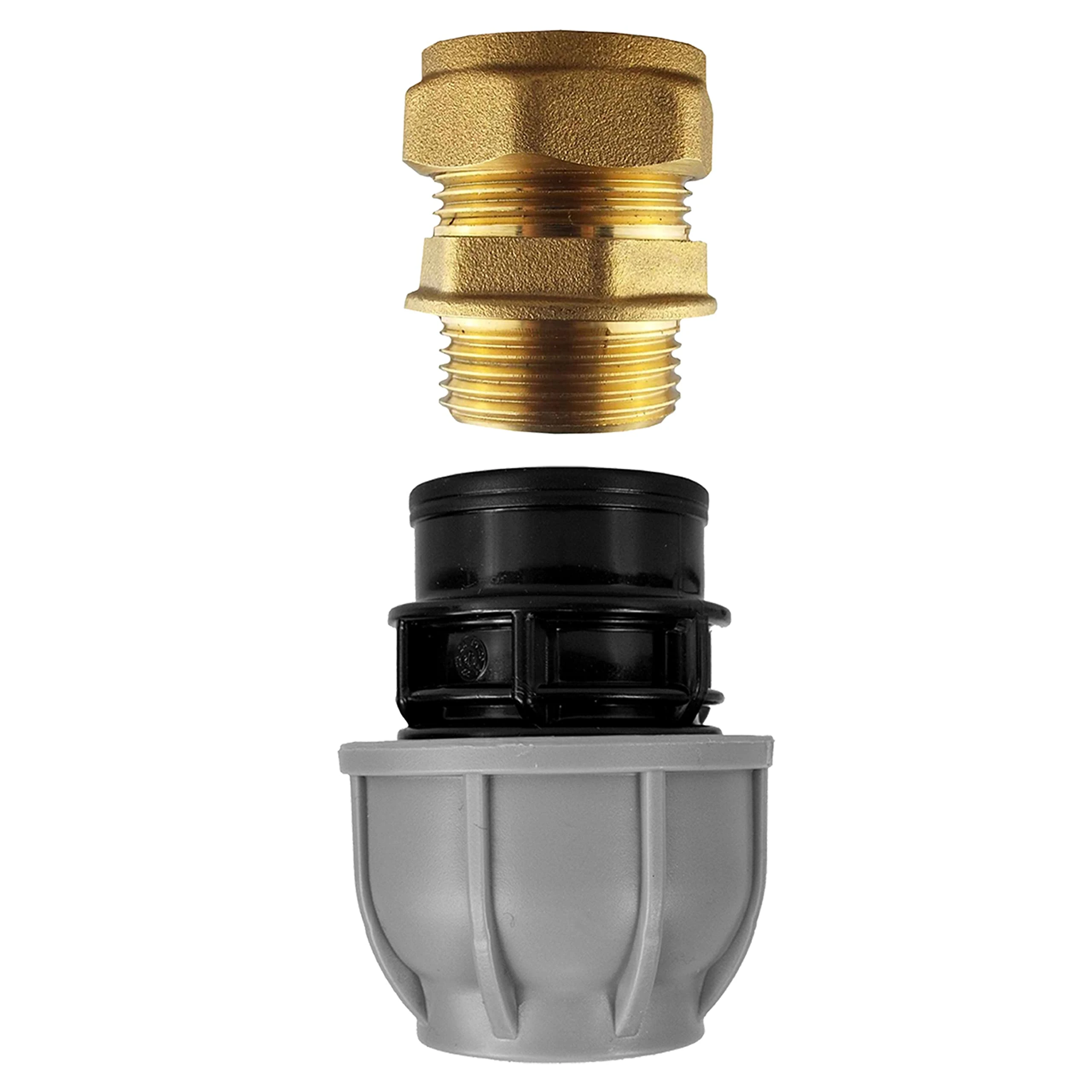 mdpe Water Supply Pipe Compression Connector/Fittings/Joiners to Copper Pipe connectors (20mm mdpe straight-15mm Copper Straight)