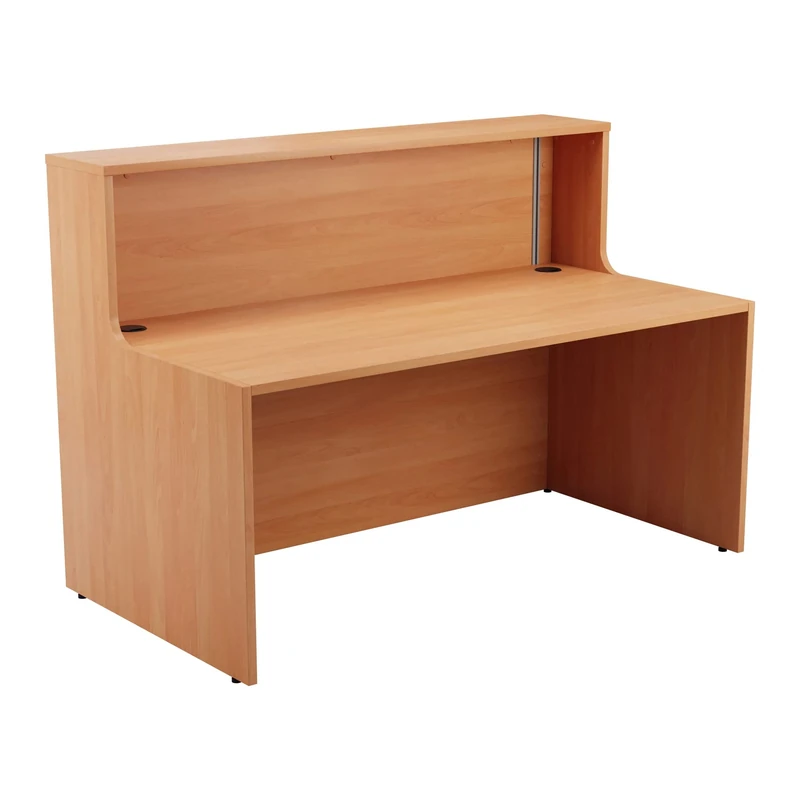 Office Hippo Reception Desk, Unit, Table, Office, Beech, 166 x 89 x 116.5 - Image 1