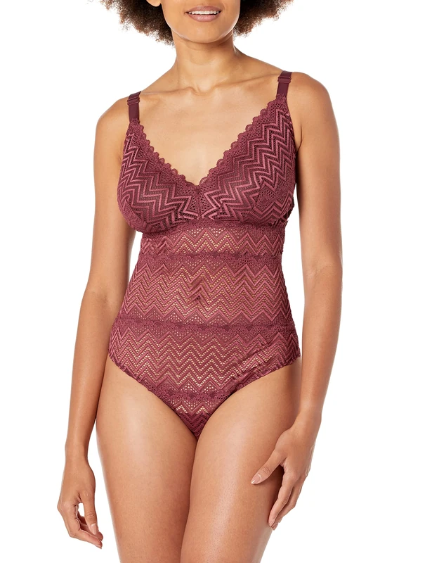 Cosabella Women's Ashanti Curvy Teddy Lingerie, Vino, S