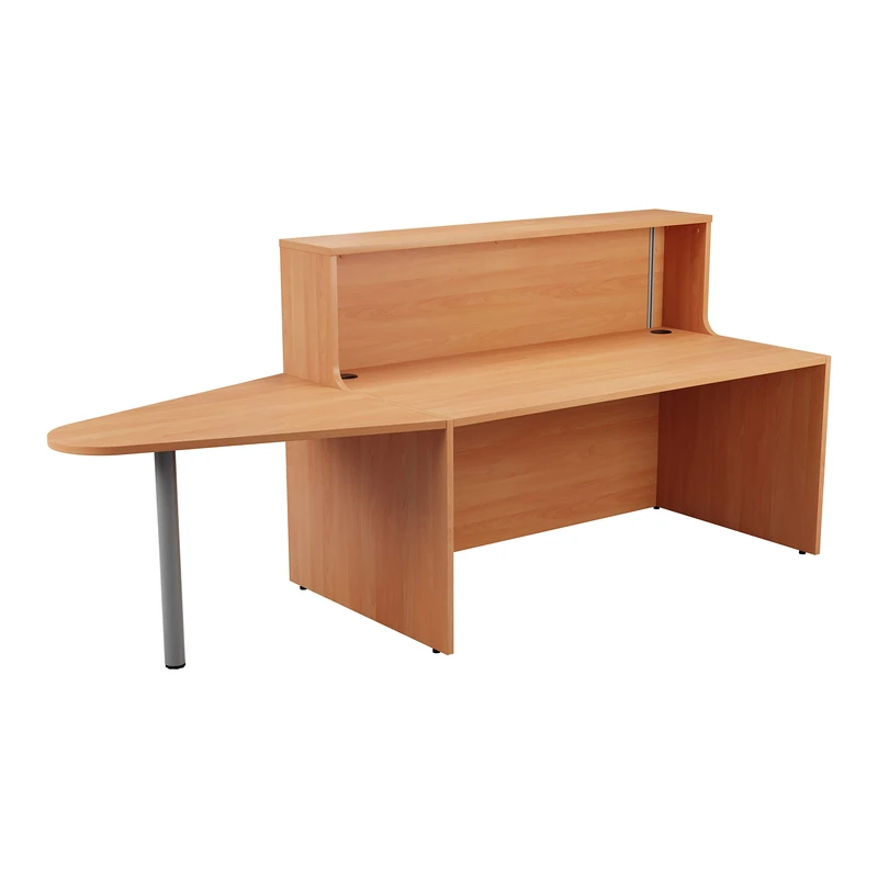 Office Hippo Reception Desk Unit With Extension, Table, Office, Beech, 240 x 89 x 116.5