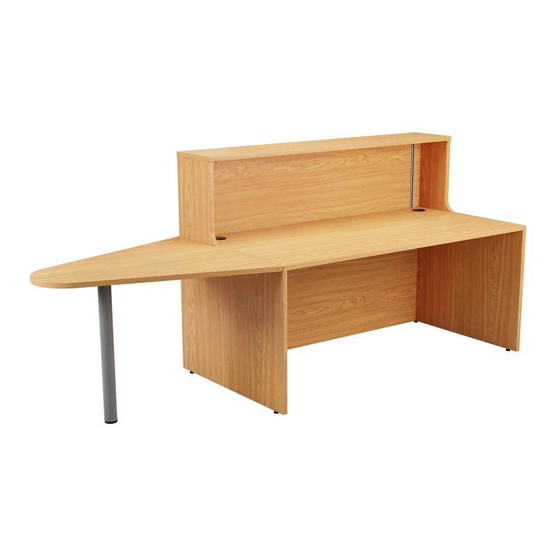 Office Hippo Reception Desk Unit With Extension, Table, Office, Oak, 260 x 89 x 116.5