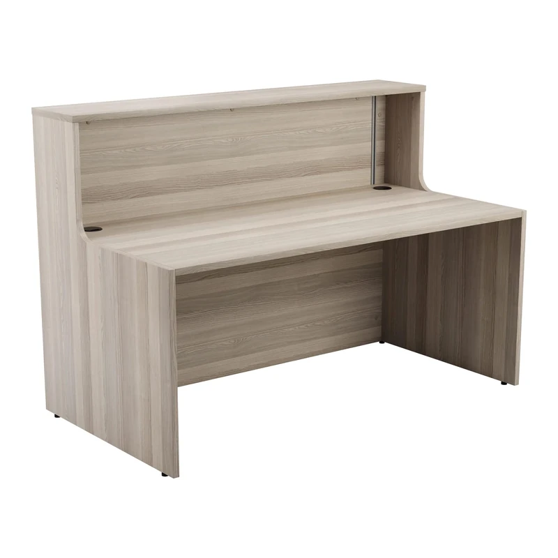 Office Hippo Reception Desk Unit, Table, Office, Grey Oak, 146 x 89 x 116.5
