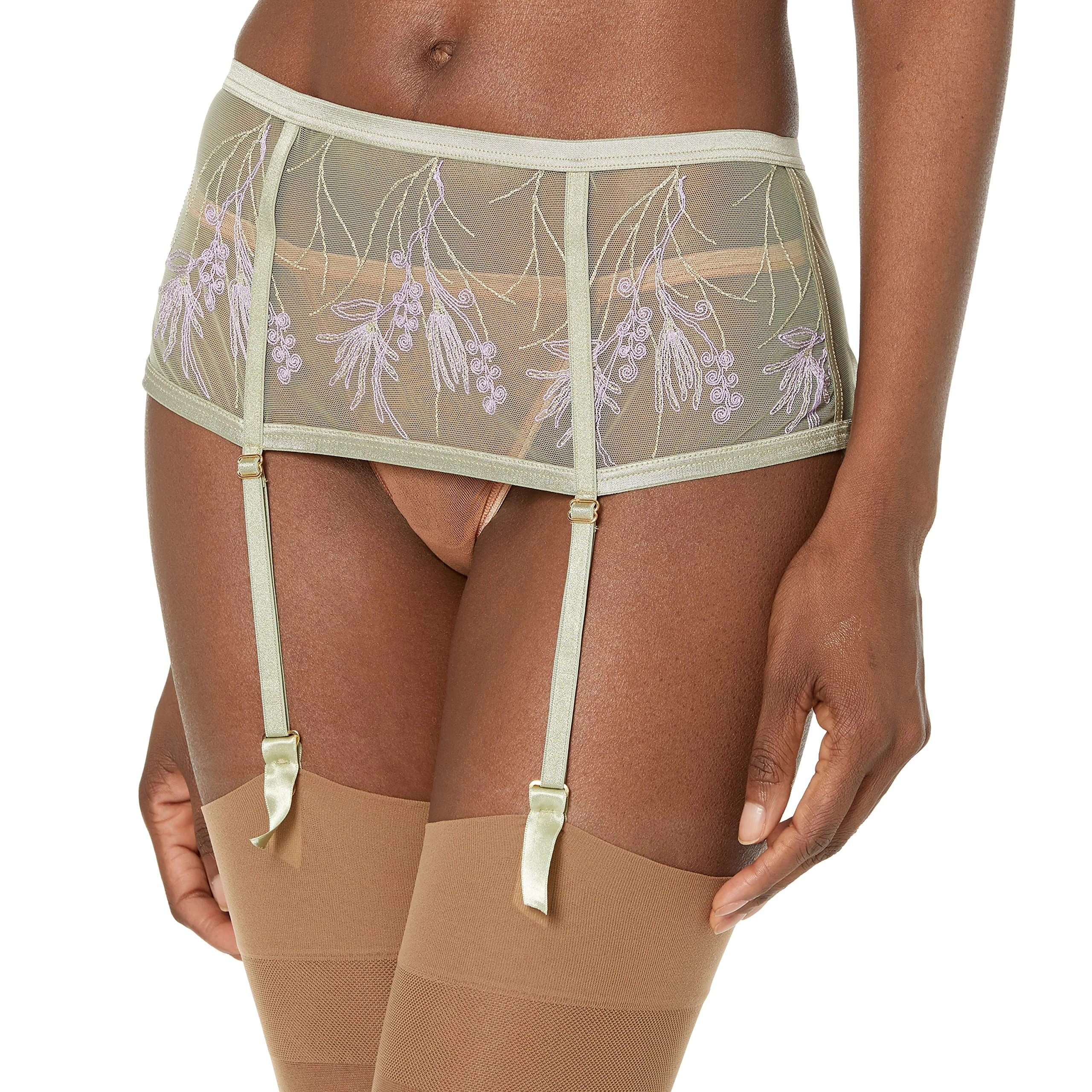 Cosabella Women's Kalahari Garter Skirt Belt, Nile Mist, Small-Medium