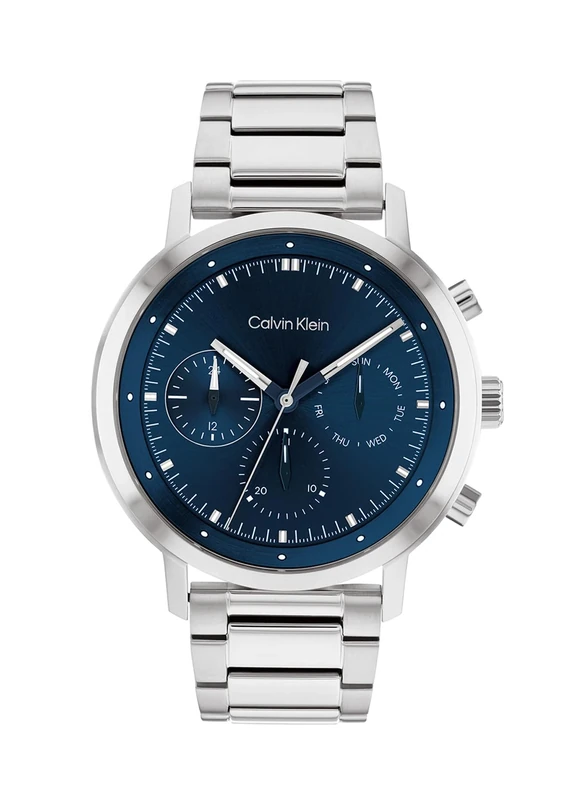 Calvin Klein Analogue Multifunction Quartz Watch for Men Gauge Collection with Silver Stainless Steel Bracelet - 25200063