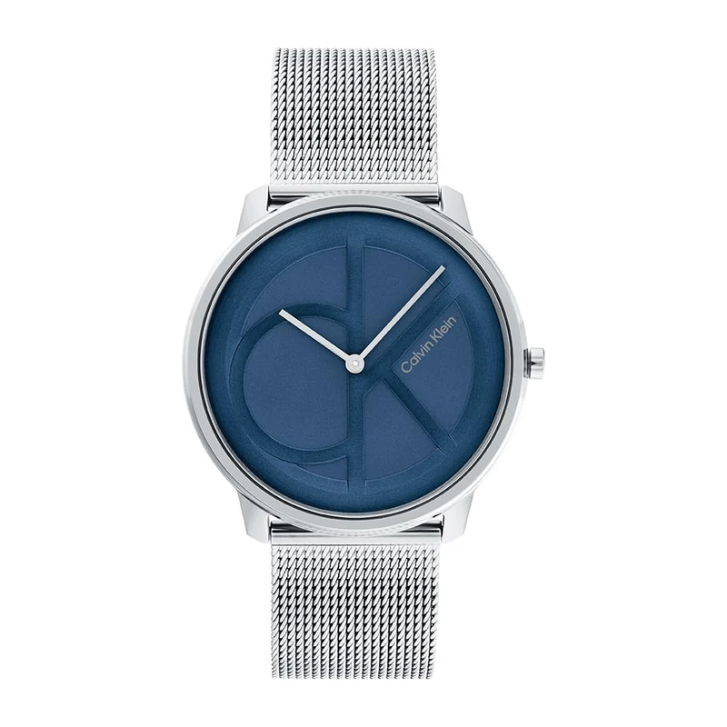 Calvin Klein Analogue Quartz Watch for Men and Women Iconic MESH - 40MM Collection with Silver Stainless Steel Mesh Bracelet - 25200031