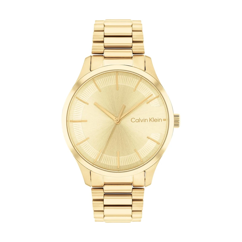 Calvin Klein Analogue Quartz Watch for Men and Women Iconic Bracelet - 40MM Collection with Gold Colored Stainless Steel Bracelet - 25200038