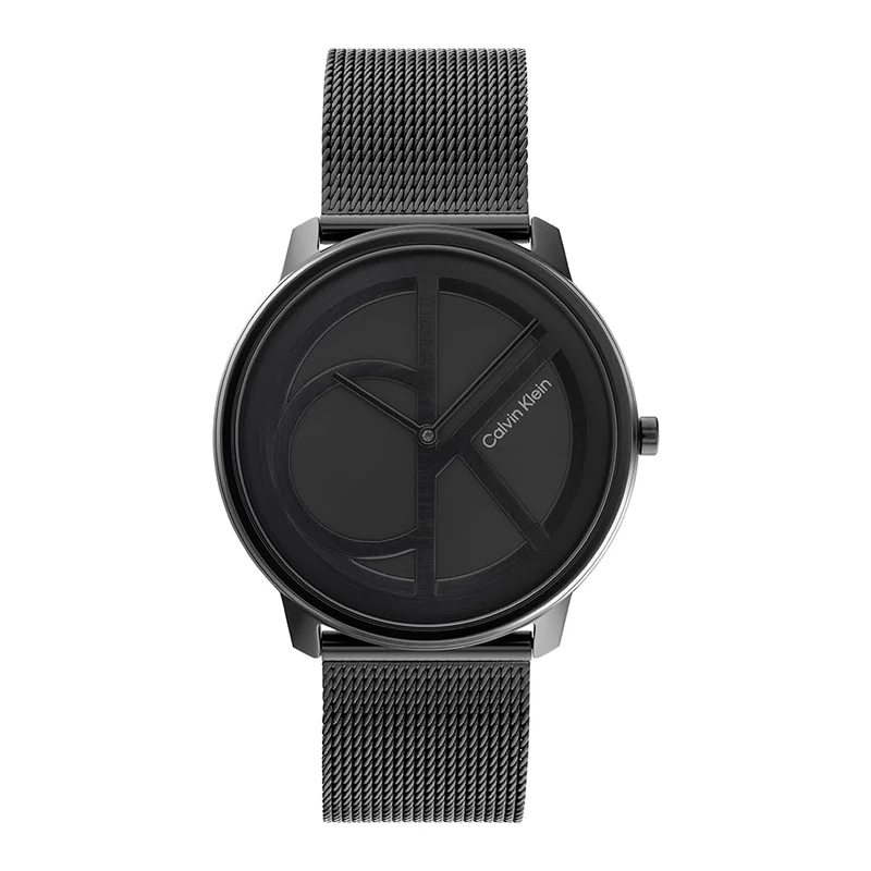Calvin Klein Analogue Quartz Watch for Men and Women Iconic MESH - 40MM Collection with Black Stainless Steel Mesh Bracelet - 25200028