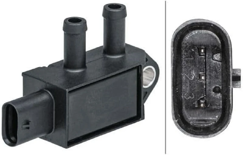 HELLA 6PP 009 403-221 Sensor, exhaust pressure - 3-pin connector - Bolted