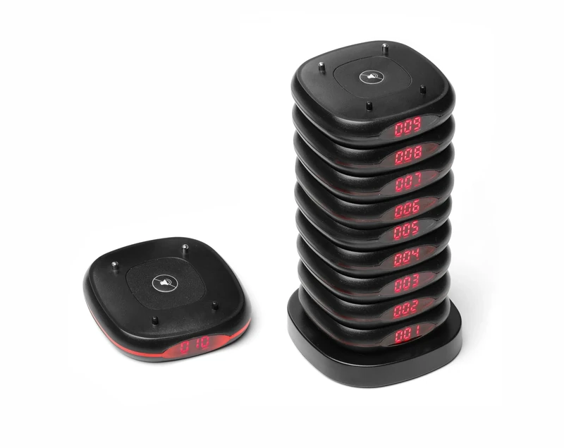 HENDI Pager, restaurant pager, incl. 10 pagers, charging station & USB-C to USB-C cable, only works with HENDI pager system 201633