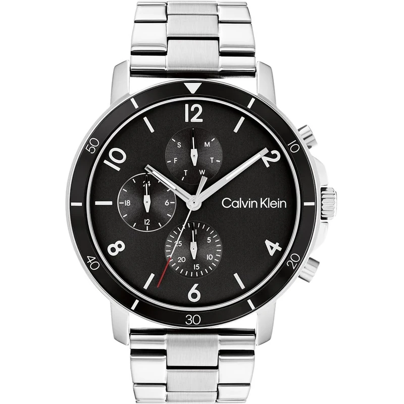 Calvin Klein Analogue Multifunction Quartz Watch for Men Gauge Sport Collection with Silver Stainless Steel Bracelet - 25200067