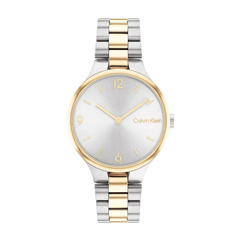 Calvin Klein Analogue Quartz Watch for Women Linked Bracelet 32MM Collection with Two-Tone Stainless Steel Bracelet - 25200132