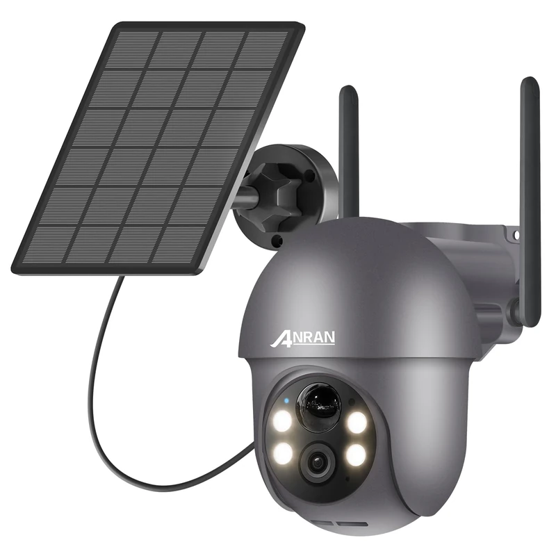 ANRAN 2K Smart Solar Security Camera Outdoor Wireless, Human Detection, Solar Security Camera Outdoor Wireless, Color Night Vision, IP65