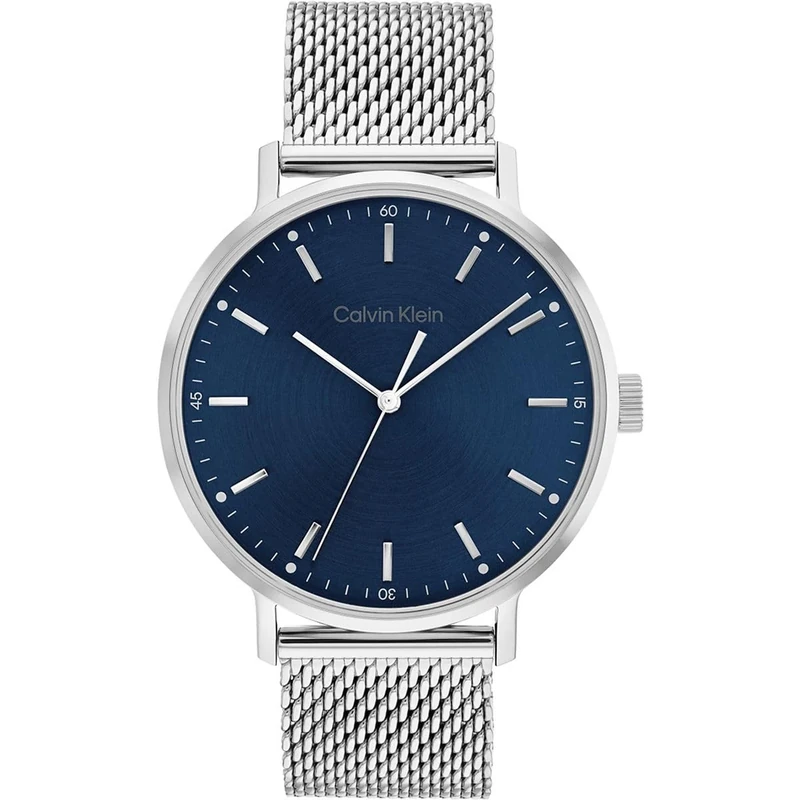 Calvin Klein Analogue Quartz Watch for Men with Silver Stainless Steel Mesh Bracelet - 25200045