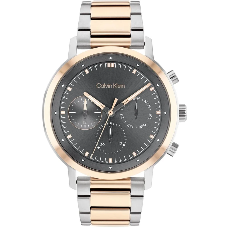 Calvin Klein Analogue Multifunction Quartz Watch for Men Gauge Collection with Two-Tone Stainless Steel Bracelet - 25200064