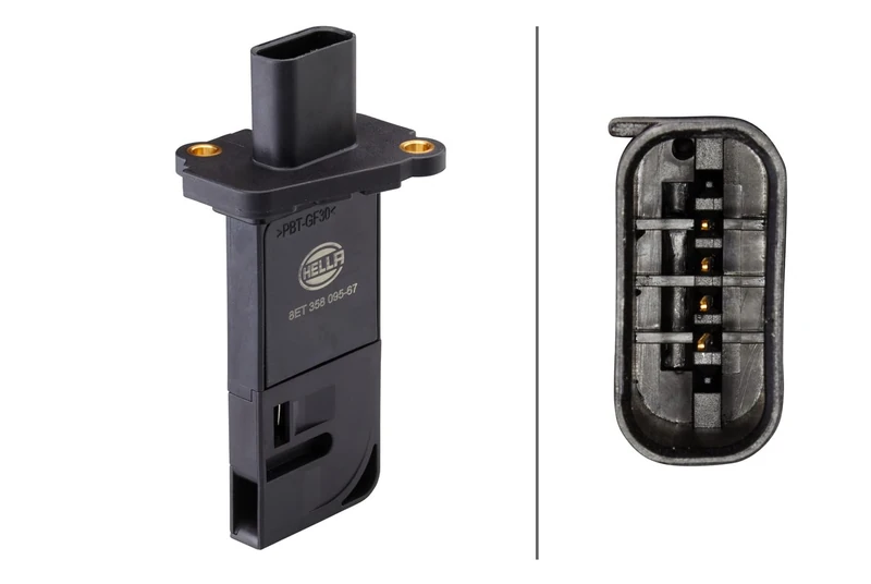 HELLA 8ET 358 095-671 Air Mass Sensor - 4-pin connector - Bolted/Bayonet - without housing