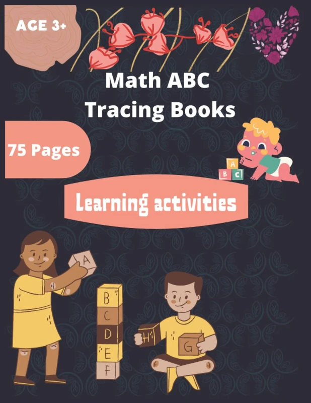 Math ABC Tracing Books: letter-number workbook, alphabet book tracing practice, tracing workbook for prek, kids tracing letters and numbers