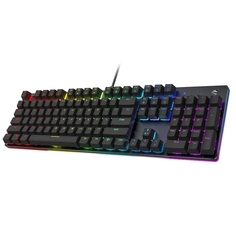 Black Shark Wired Mechanical Gaming Keyboard RGB Backlit Ultra-Compact 61 Keys Mini Keyboard with Blue Switches for Windows PC, Sixgill K4