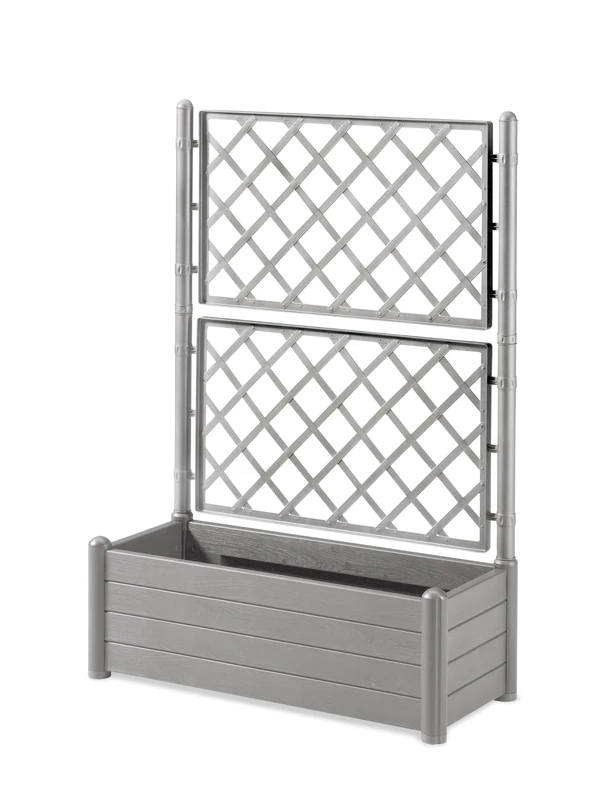 Stefanplast Rectangular Planter with Shoulder Rest 100 cm Stone Grey Flowers Balcony Vase