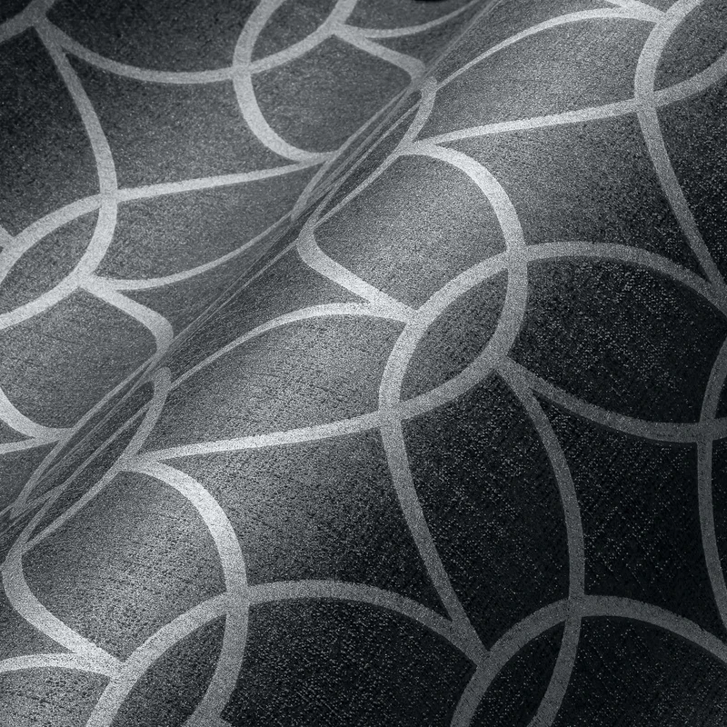 Architects Paper Geometric Wallpaper Villa Non-Woven Wallpaper 10.05 m x 0.53 m Grey Silver Made in Germany 375645 375645
