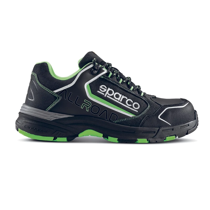 sparco Allroad Unisex Adult Work Safety Shoes, Black-Neon Green, 40 EU, Black Green Fluo, 6 UK