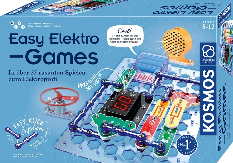 Kosmos Easy Elektro - Electronic Games: Electronics Experiment Kit for Children Aged 8-12 Years, Unisex