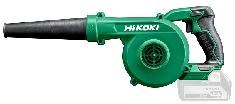 HIKOKI Akku Gebläse + Sauger RB18DC (18V, Förderleistung ohne Düse: 0-3,5 m³/min, Max. Luftgeschwindigkeit (mit Düse): 95m/s, Durchschnitts- Luftgeschwindigkeit: 78m/s, Leerlaufdrehzahl: 0-15000min-1)