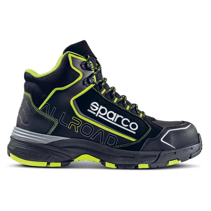 Sparco Work Safety Shoes, FLUO YELLOW, 6.5 UK