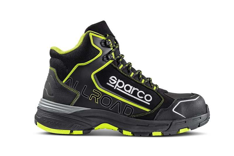 Sparco Work Safety Shoes, FLUO YELLOW, 12 UK