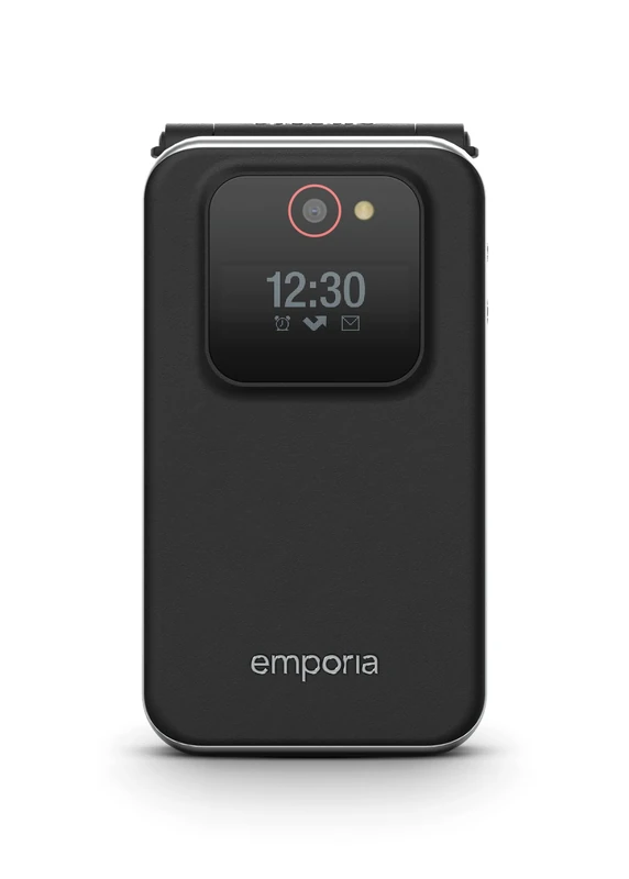 Emporia - JOY LTE - Big-Button 4G FLIP Mobile Phone, ideal for the elderly - Unlocked, Large 2.8" screen, external screen, 2MP camera - BLACK