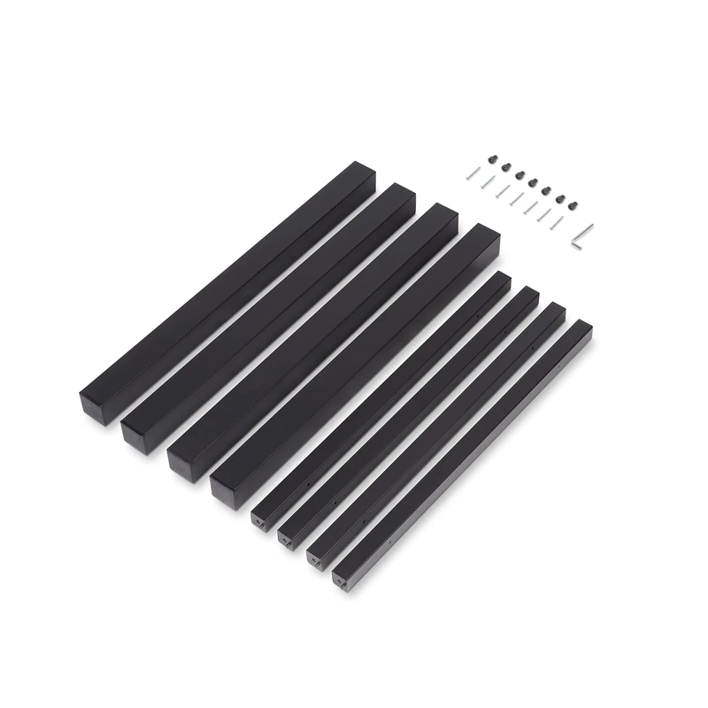 Emuca - Square Legs and Table Frame, 50x50mm (1.96x1.96 inch), 750x750 (29.5 x 29.5 inch), Black Painted, Steel