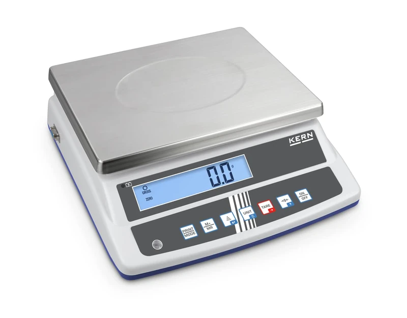 KERN FCD 3K-3 Table Scales (Weighing Range 3 kg, Readability 0.1 g, Weighing Plate 230 x 300 cm, Parcel Scale, Integrated Battery)