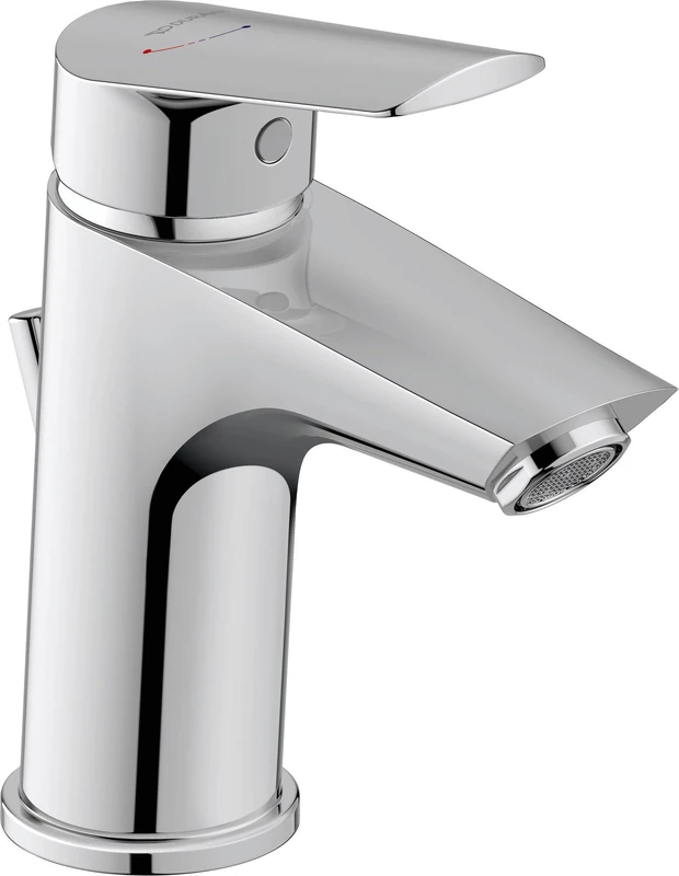 Duravit No.1 Basin taps, Size S (spout Height 91 mm), Basin Mixer tap with Draw bar Drain Set, Basin Mixer tap with Energy-Saving FreshStart Function, Chrome