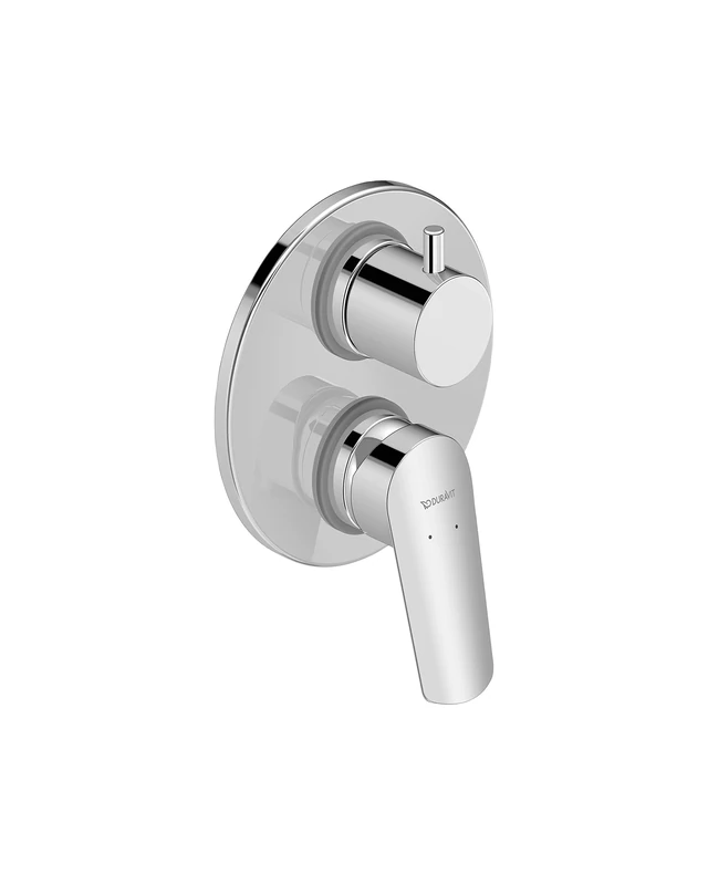 Duravit No.1 bath mixer set flush mounted, incl. ready-mounted set with concealed basic body, bath mixer tap with ceramic mixing system, Chrome