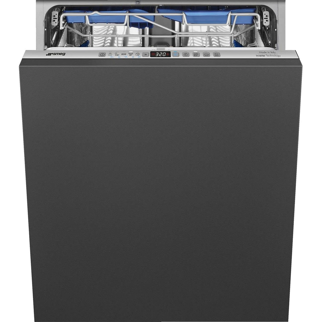 Smeg DI322BQLH Fully Integrated Standard Dishwasher - Silver Control Panel with Fixed Door Fixing Kit - B Rated