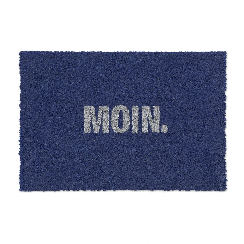 Relaxdays German Saying Doormat Coir, 40 x 60 cm, Door Mat Inside & Outside, Non-Slip Shoe Wiper, Rectangular, Natural