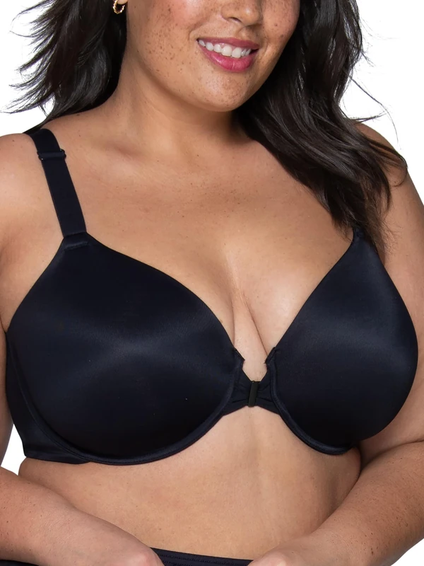 Vanity Fair Women's Beauty Back Full Figure Front Close Underwire Bra, Black, 38C
