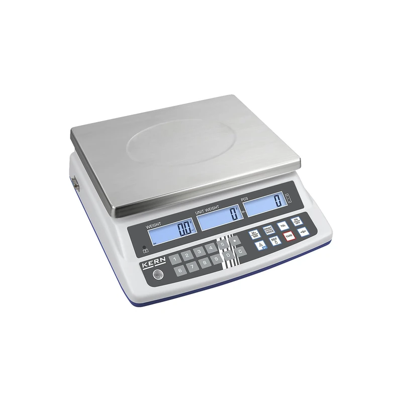 KERN CPE 15K-3 Counting Scales (Weighing Range 15 kg, Three Displays for Weight Display, Reference Weight, Total Quantity, Readability 0.5 g)