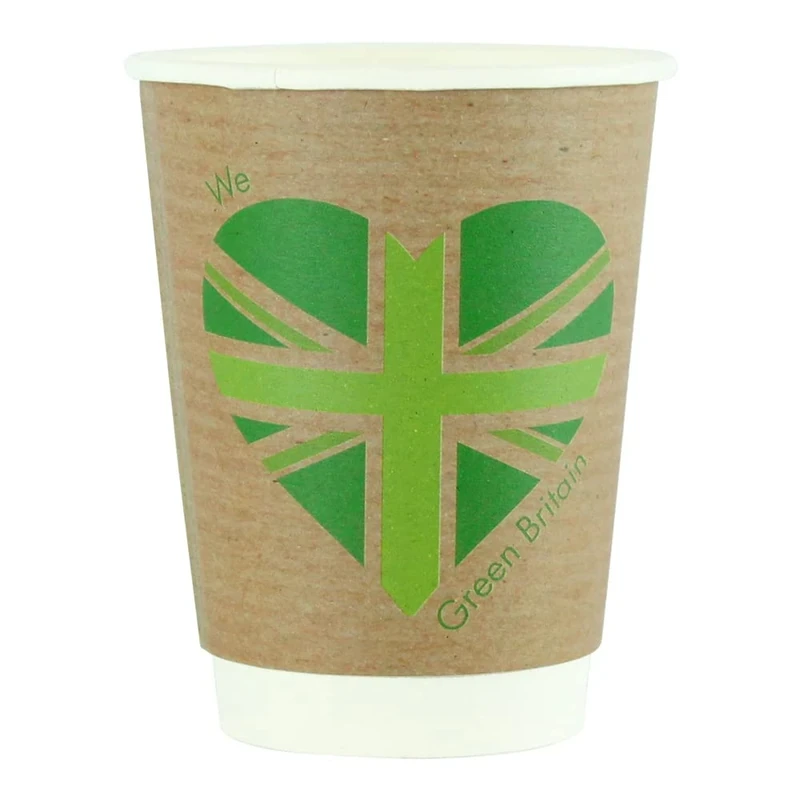 Green Britain Double Walled Hot Drinks Cups 12oz / 340ml Case of 500