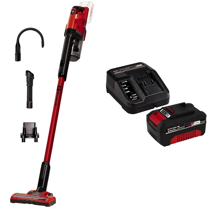 Einhell TE-SV 18 Li Power X-Change 18V Cordless Stick Vacuum Cleaner With Battery and Charger | Lightweight, Small, Compact Rechargeable Vacuum Kit Ideal For The Home, Car or Caravan