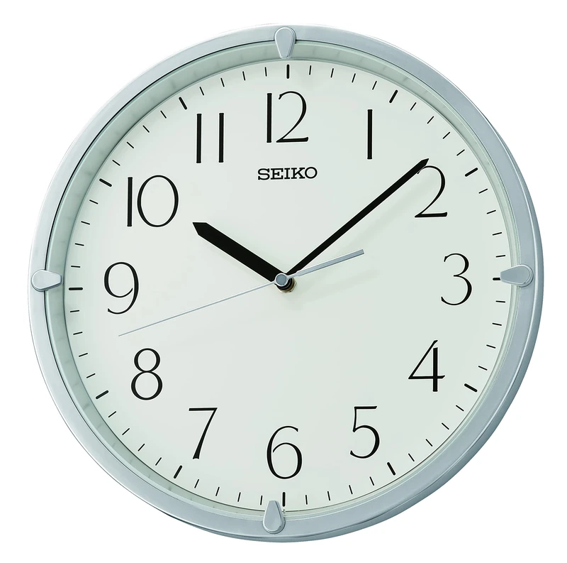Seiko Kuota Wall Clock, Silver, 12 x 1.65 x 12 Inches