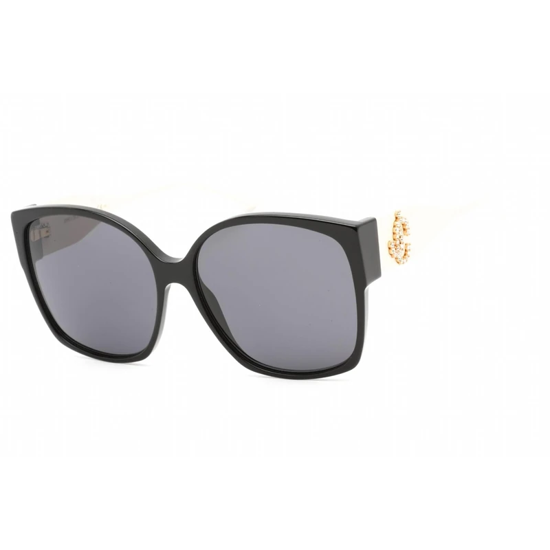 Jimmy Choo Noemi/s 9HT/IR BLACK IVORY Sunglasses Women's Acetate, Standard, 61
