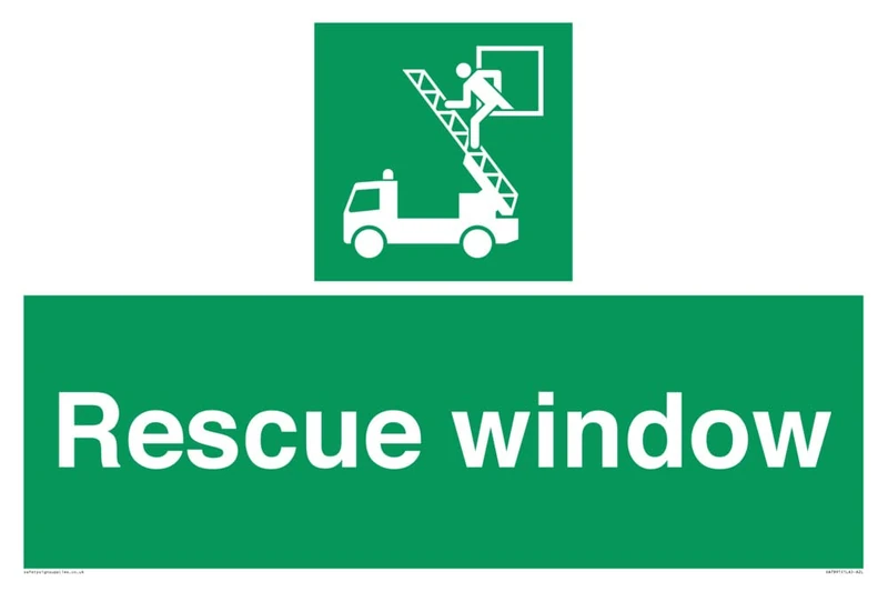 Rescue window Sign - 600x400mm - A2L