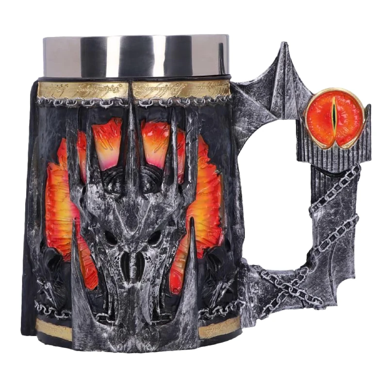 Nemesis Now Officially Licensed Lord of The Rings Sauron Tankard, Grey, 15.5cm