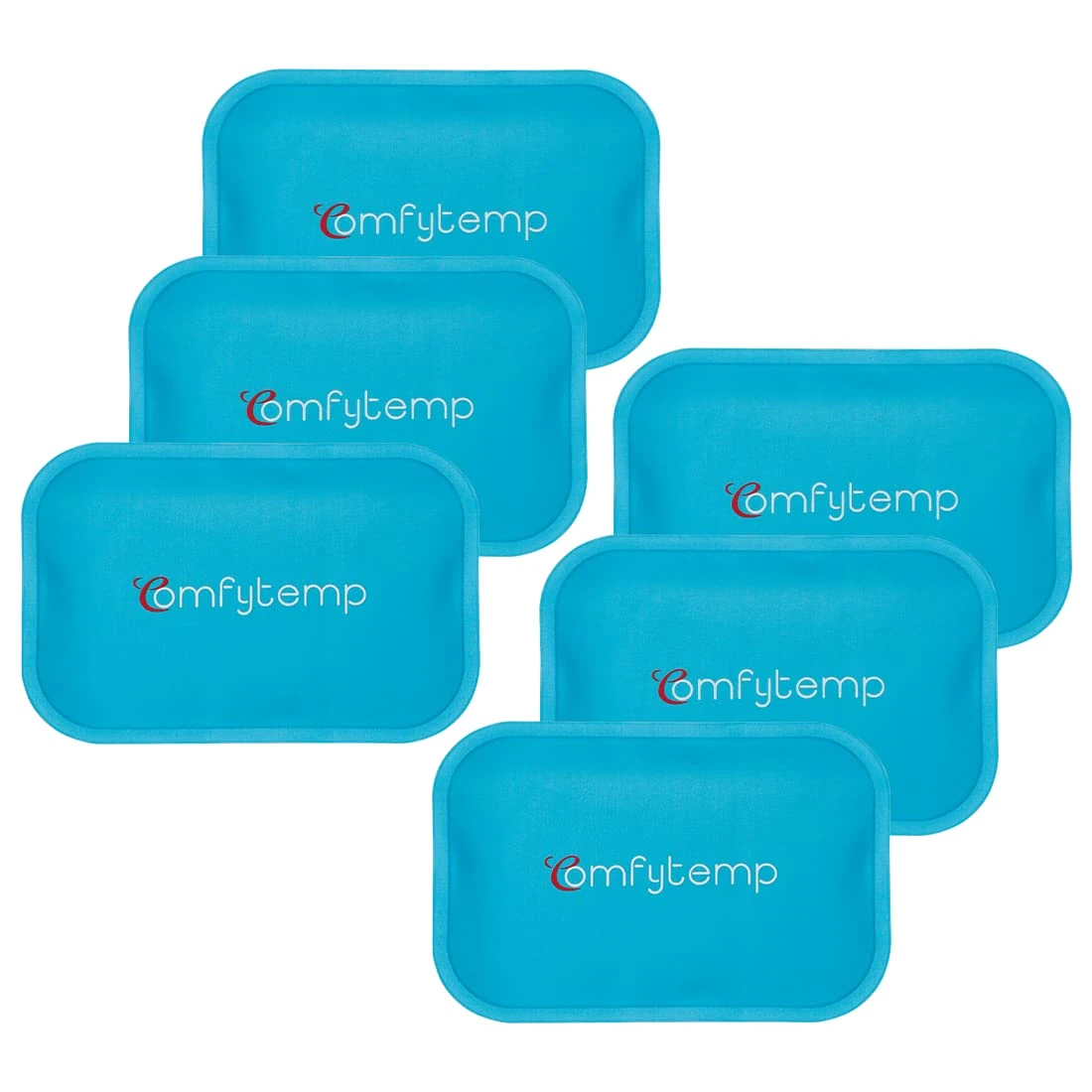 Comfytemp 6 Packs Mini Gel Ice Pack for Injuries, 7.5X11.5cm Reusable Cold Pack, Cold Compress for Kid, Headache, Tired Eyes, Wisdom Teeth, Breastfeeding, Pain Relief, First Aid, Small Cooling Pillow