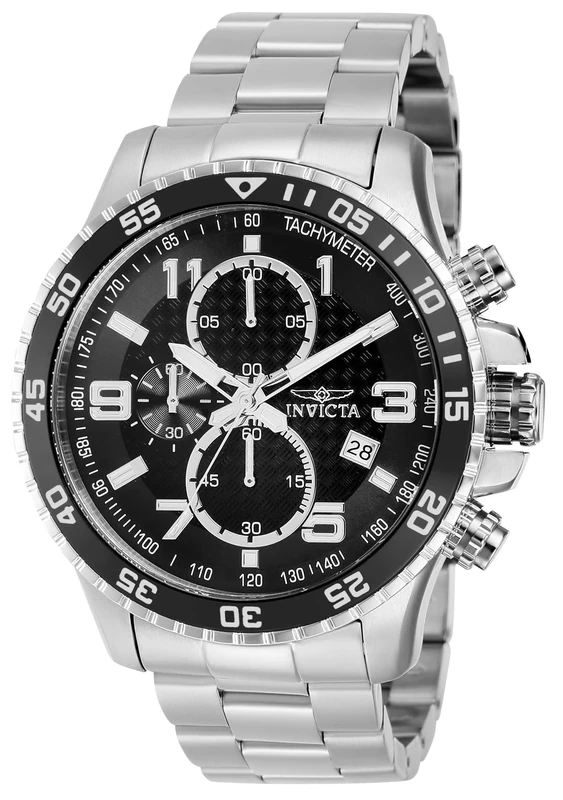 Invicta Specialty 37146 Men's Watch - Waterproof - Analogue - Quartz Movement - Stainless Steel with Black dial - 45mm