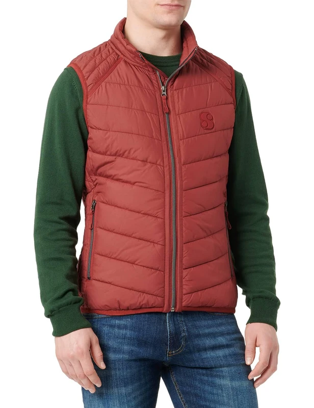 s.Oliver Men's Sleeveless Vest, dunkelrot, S