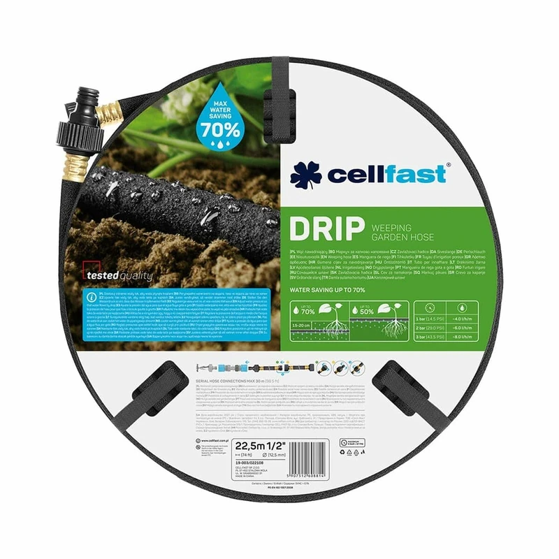 Cellfast DRIP Irrigation Hose, Robust, Flexible, economical and Precise Irrigation of Plants, UV and Algae Resistant, Saves up to 70% Water, 22.5 m - Image 1